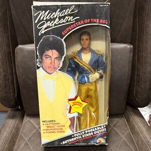 Michael Jackson Superstar of the 80's Collectible Doll - Blue & Gold Outfit